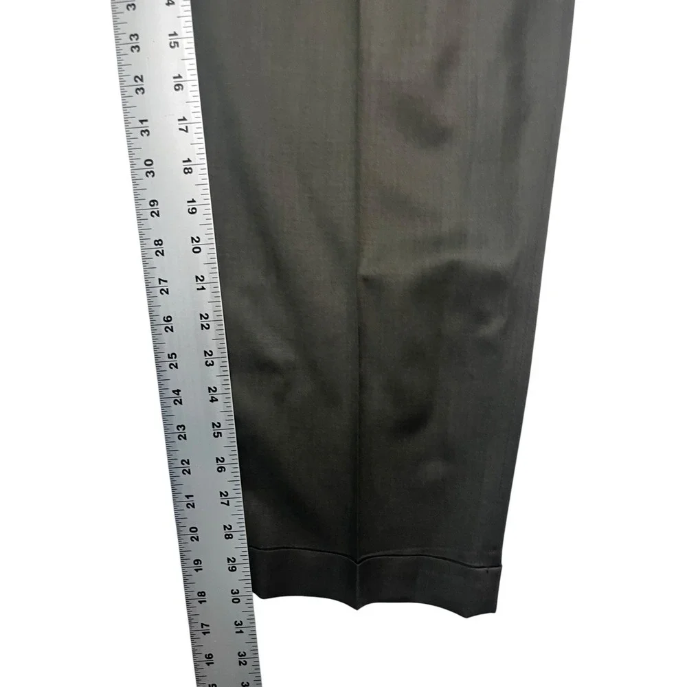 vtg Emanuel Ungaro 32x30 Olive Green Dress Suit Pants Wool Pleated High Waisted